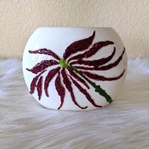 Vtg Art Pottery Ceramic Planter Christmas Flower